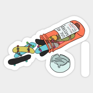 Skateboards Medicine Pill Box Skateboarding Gift Sticker